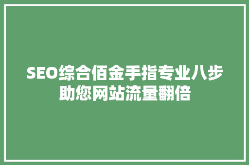 SEO综合佰金手指专业八步助您网站流量翻倍