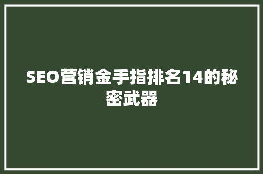 SEO营销金手指排名14的秘密武器