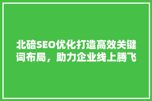 北碚SEO优化打造高效关键词布局，助力企业线上腾飞