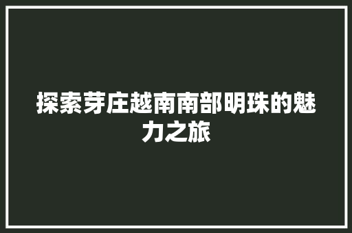 探索芽庄越南南部明珠的魅力之旅
