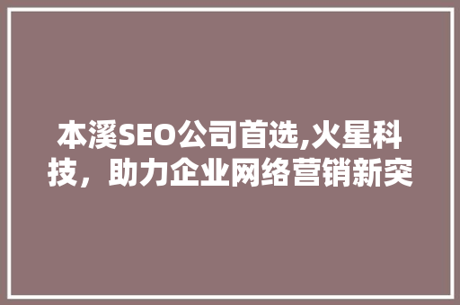 本溪SEO公司首选,火星科技，助力企业网络营销新突破