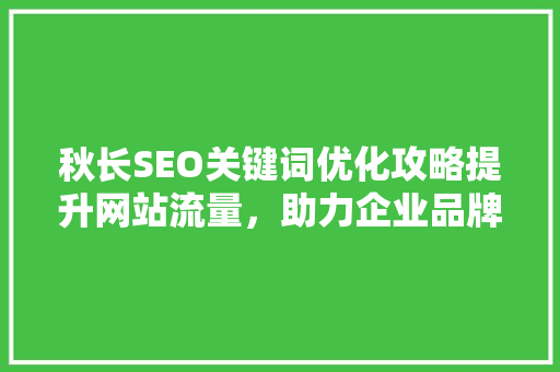 秋长SEO关键词优化攻略提升网站流量，助力企业品牌建设