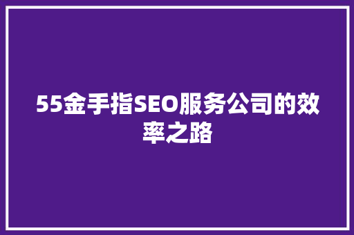 55金手指SEO服务公司的效率之路