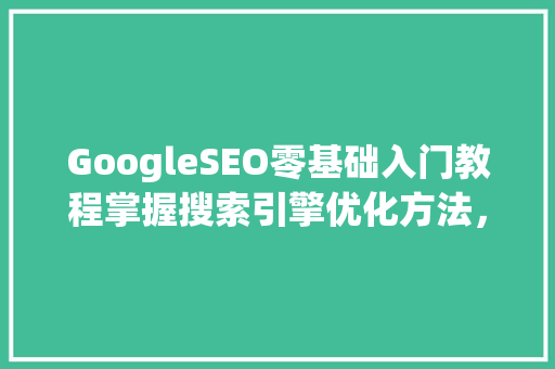 GoogleSEO零基础入门教程掌握搜索引擎优化方法，提升网站排名