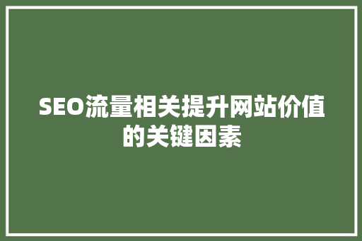 SEO流量相关提升网站价值的关键因素