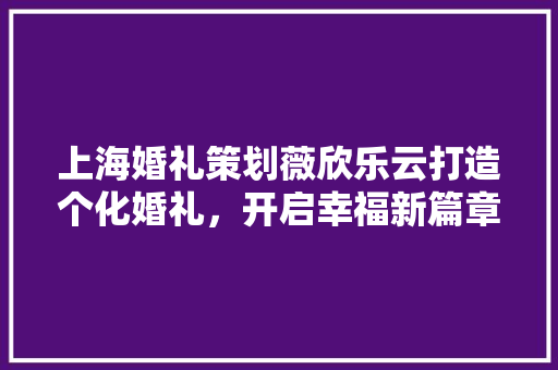 上海婚礼策划薇欣乐云打造个化婚礼，开启幸福新篇章