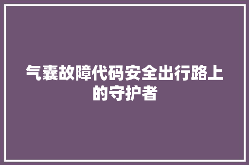 气囊故障代码安全出行路上的守护者