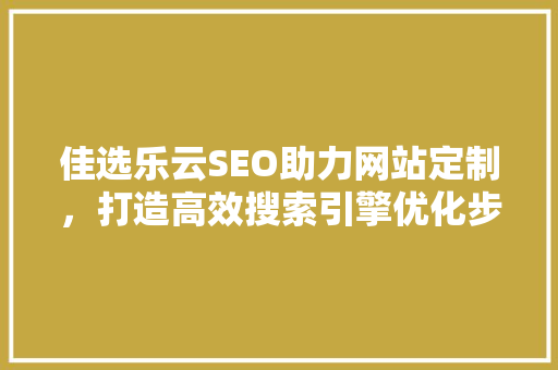 佳选乐云SEO助力网站定制，打造高效搜索引擎优化步骤