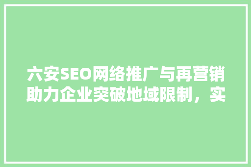 六安SEO网络推广与再营销助力企业突破地域限制，实现线上业务增长