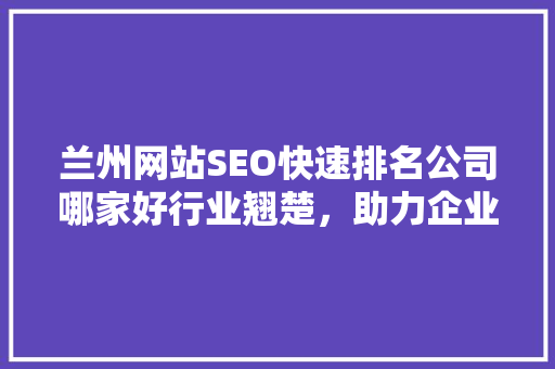 兰州网站SEO快速排名公司哪家好行业翘楚，助力企业腾飞