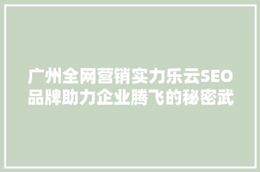广州全网营销实力乐云SEO品牌助力企业腾飞的秘密武器