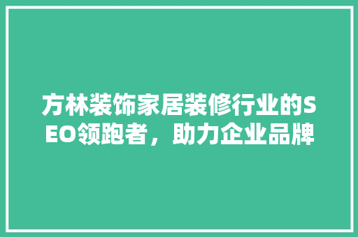 方林装饰家居装修行业的SEO领跑者，助力企业品牌腾飞