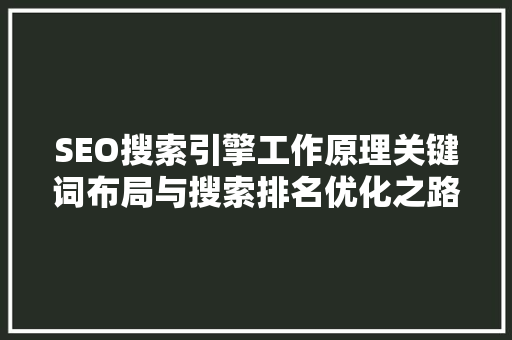 SEO搜索引擎工作原理关键词布局与搜索排名优化之路