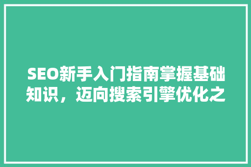 SEO新手入门指南掌握基础知识，迈向搜索引擎优化之路