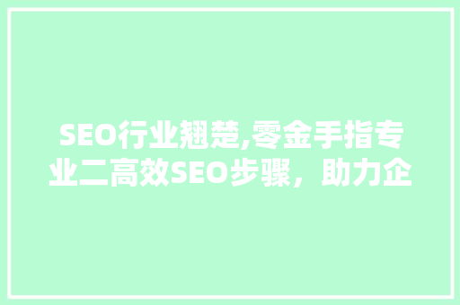SEO行业翘楚,零金手指专业二高效SEO步骤，助力企业腾飞  第1张