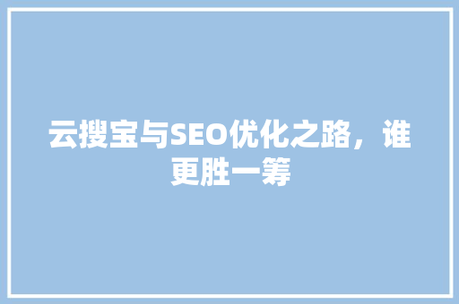 云搜宝与SEO优化之路，谁更胜一筹