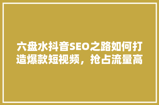 六盘水抖音SEO之路如何打造爆款短视频，抢占流量高地