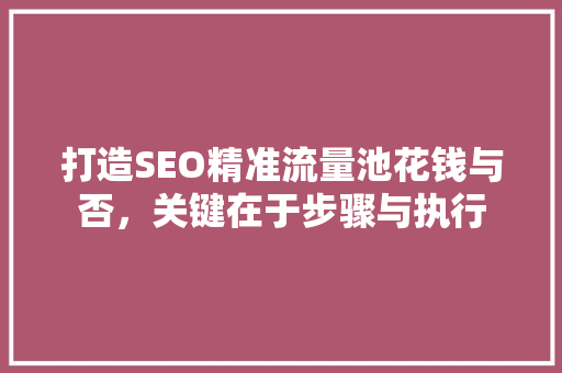 打造SEO精准流量池花钱与否，关键在于步骤与执行