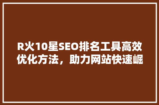 R火10星SEO排名工具高效优化方法，助力网站快速崛起