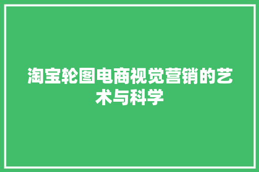 淘宝轮图电商视觉营销的艺术与科学