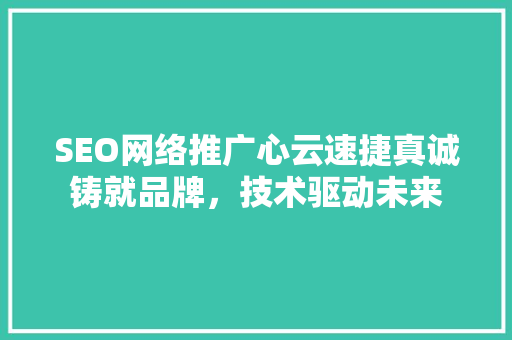 SEO网络推广心云速捷真诚铸就品牌，技术驱动未来