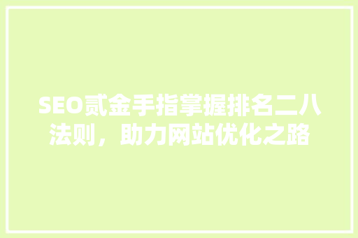SEO贰金手指掌握排名二八法则，助力网站优化之路