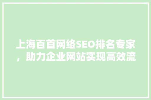 上海百首网络SEO排名专家，助力企业网站实现高效流量转化  第1张
