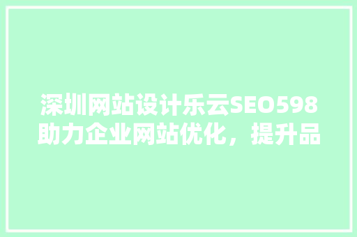 深圳网站设计乐云SEO598助力企业网站优化，提升品牌影响力