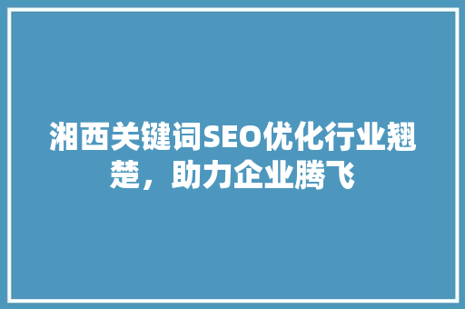 湘西关键词SEO优化行业翘楚，助力企业腾飞