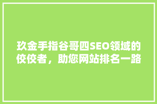 玖金手指谷哥四SEO领域的佼佼者，助您网站排名一路飙升