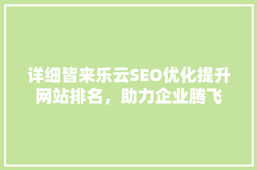 详细皆来乐云SEO优化提升网站排名，助力企业腾飞