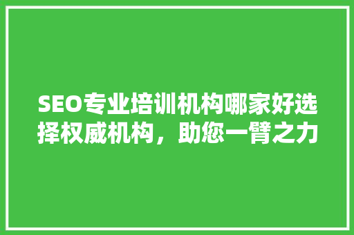 SEO专业培训机构哪家好选择权威机构，助您一臂之力