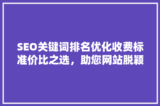 SEO关键词排名优化收费标准价比之选，助您网站脱颖而出  第1张