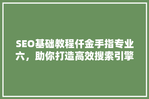 SEO基础教程仟金手指专业六，助你打造高效搜索引擎优化步骤