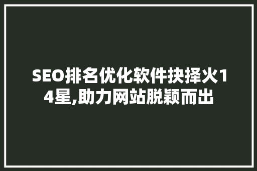 SEO排名优化软件抉择火14星,助力网站脱颖而出  第1张