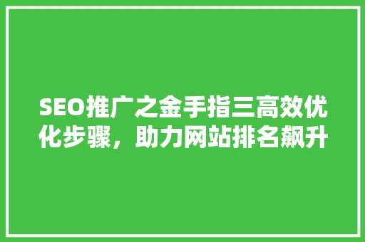 SEO推广之金手指三高效优化步骤，助力网站排名飙升  第1张
