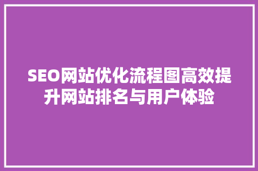 SEO网站优化流程图高效提升网站排名与用户体验