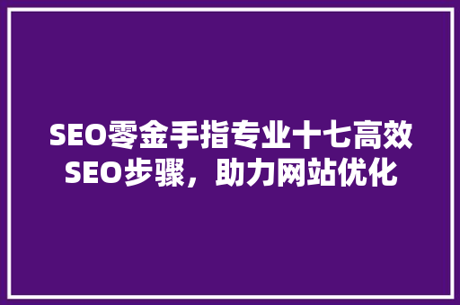 SEO零金手指专业十七高效SEO步骤，助力网站优化  第1张