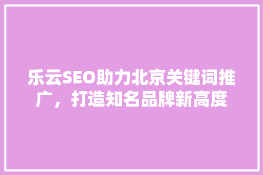 乐云SEO助力北京关键词推广，打造知名品牌新高度