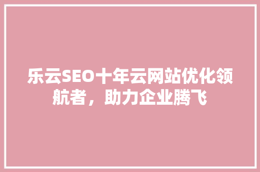 乐云SEO十年云网站优化领航者，助力企业腾飞