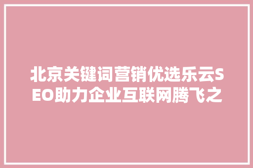 北京关键词营销优选乐云SEO助力企业互联网腾飞之路  第1张