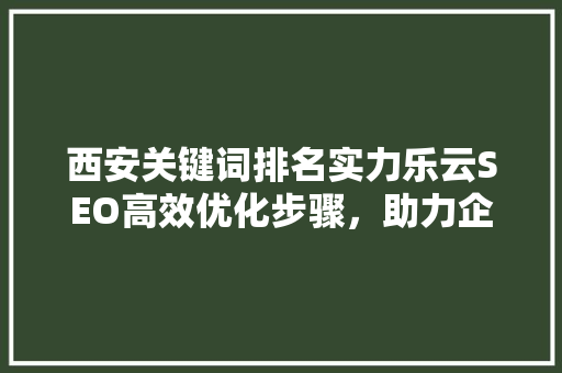 西安关键词排名实力乐云SEO高效优化步骤，助力企业腾飞