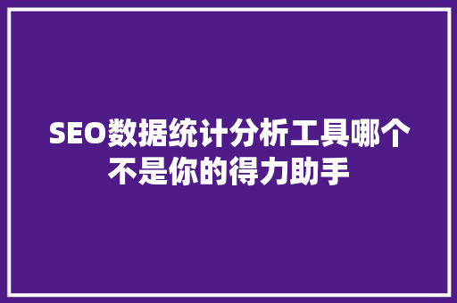 SEO数据统计分析工具哪个不是你的得力助手
