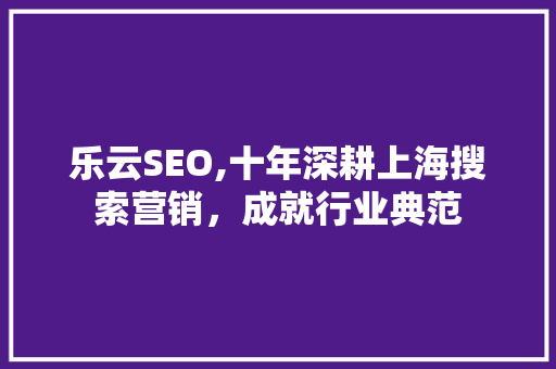 乐云SEO,十年深耕上海搜索营销，成就行业典范