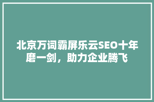 北京万词霸屏乐云SEO十年磨一剑，助力企业腾飞
