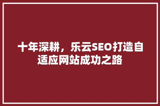 十年深耕，乐云SEO打造自适应网站成功之路
