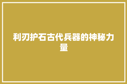 利刃护石古代兵器的神秘力量