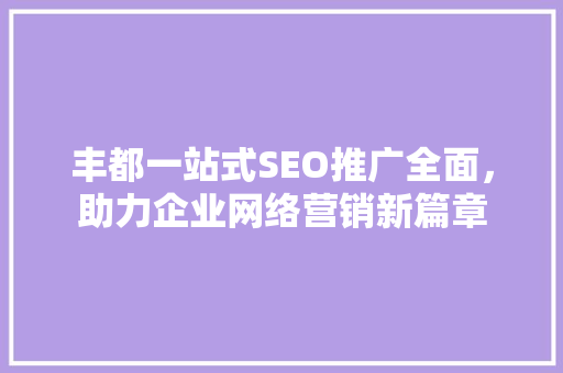 丰都一站式SEO推广全面，助力企业网络营销新篇章