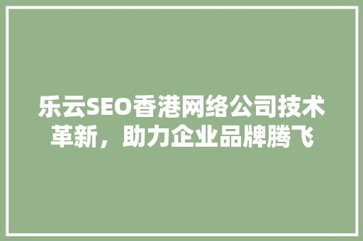 乐云SEO香港网络公司技术革新，助力企业品牌腾飞