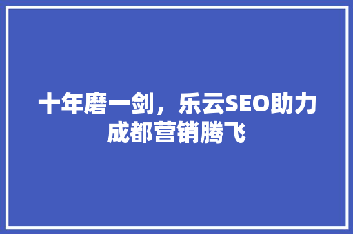 十年磨一剑，乐云SEO助力成都营销腾飞